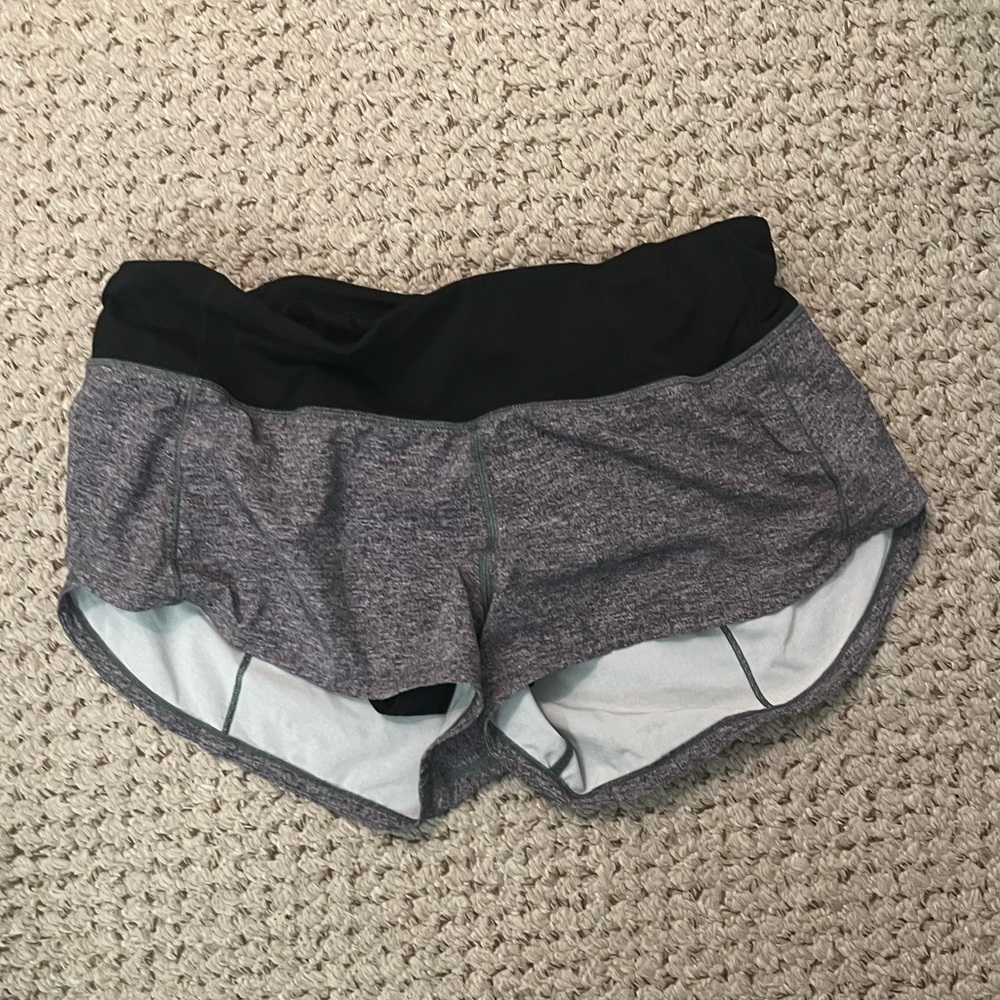Lululemon Speed Up shorts. 2.5 Inch. Grey and black. Size 4.